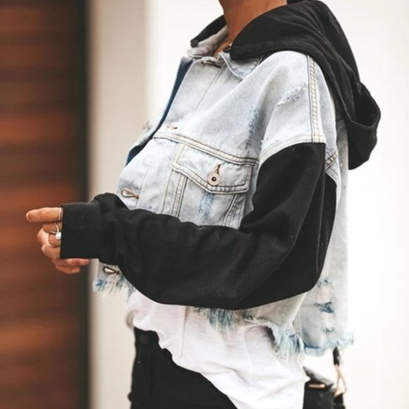 Denim Jacket With Ripped Stitching - Picture 9 of 12